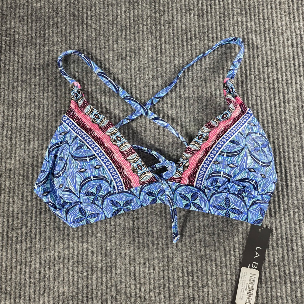 La Blanca The Realist Blue Triangle Bikini Top Swimsuit Size 10 New X0048983J5